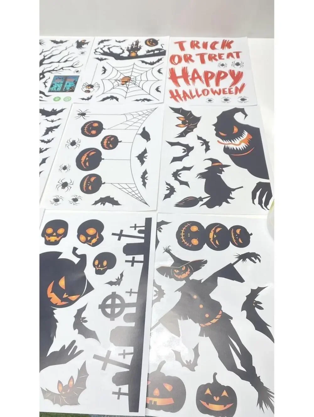 Halloween Window Stickers, Cling Adhesive Window Creepy Pumpkin Decor, Brand New